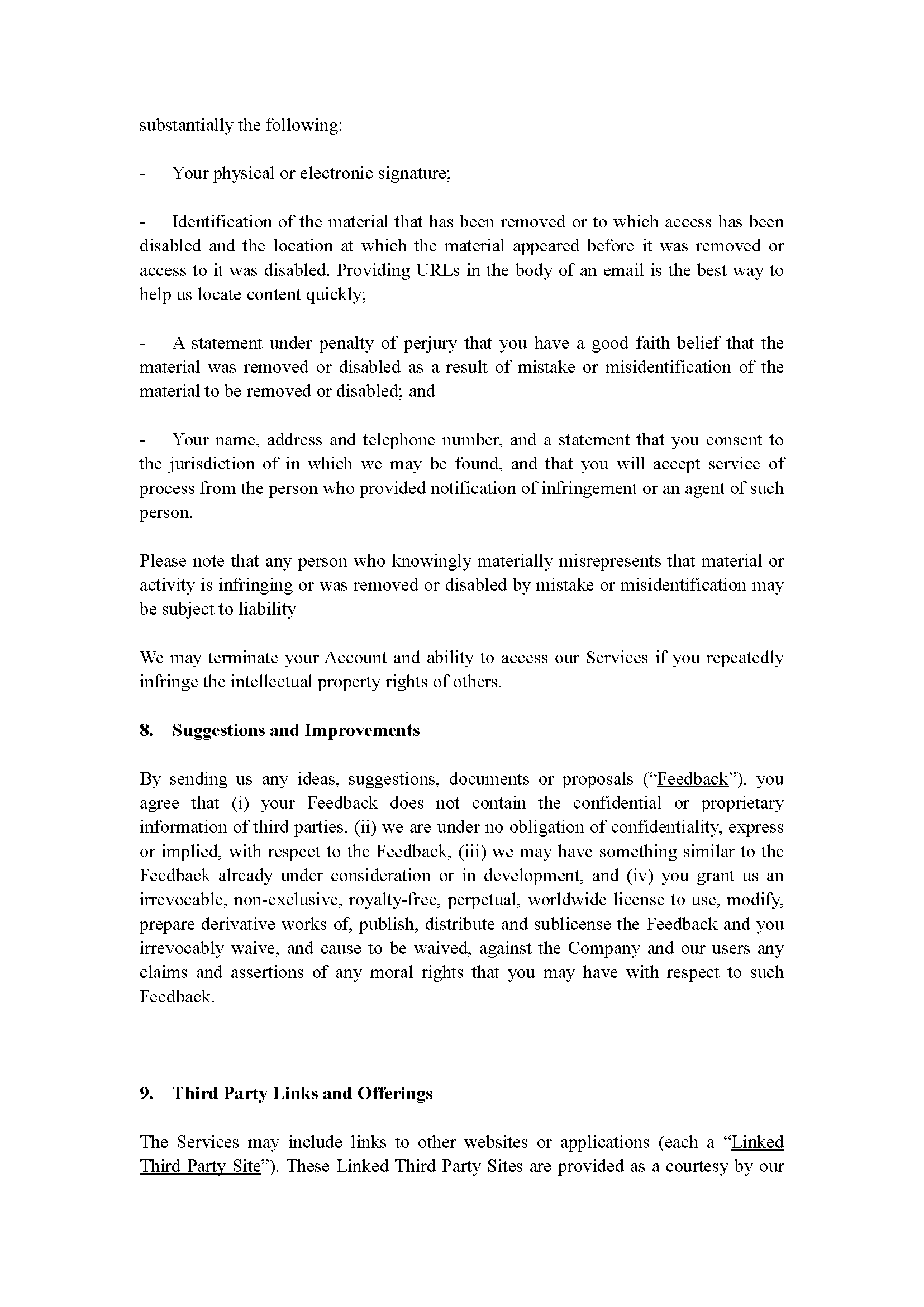 Terms of Service Page 16